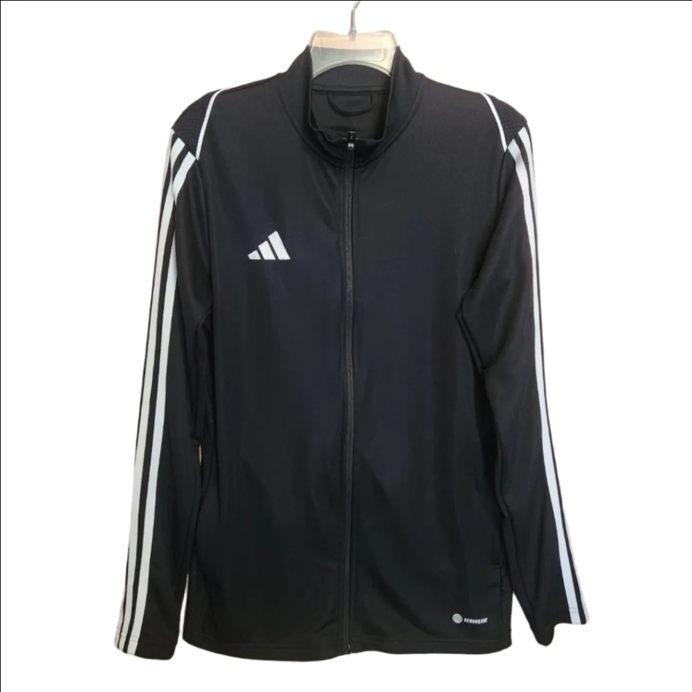 ADIDAS MEN'S TIRO 23 BLACK WHITE LEAGUE TRAINING JACKET SLIM FIT SIZE MEDIUM - Picture 3 of 9